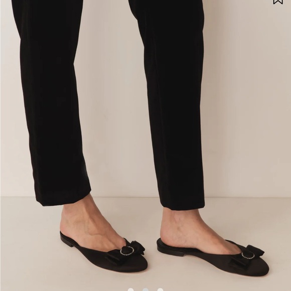 Doen Shoes - DOEN Tilly Satin Black Mules with Bow Detail | NEW in box with dust bag